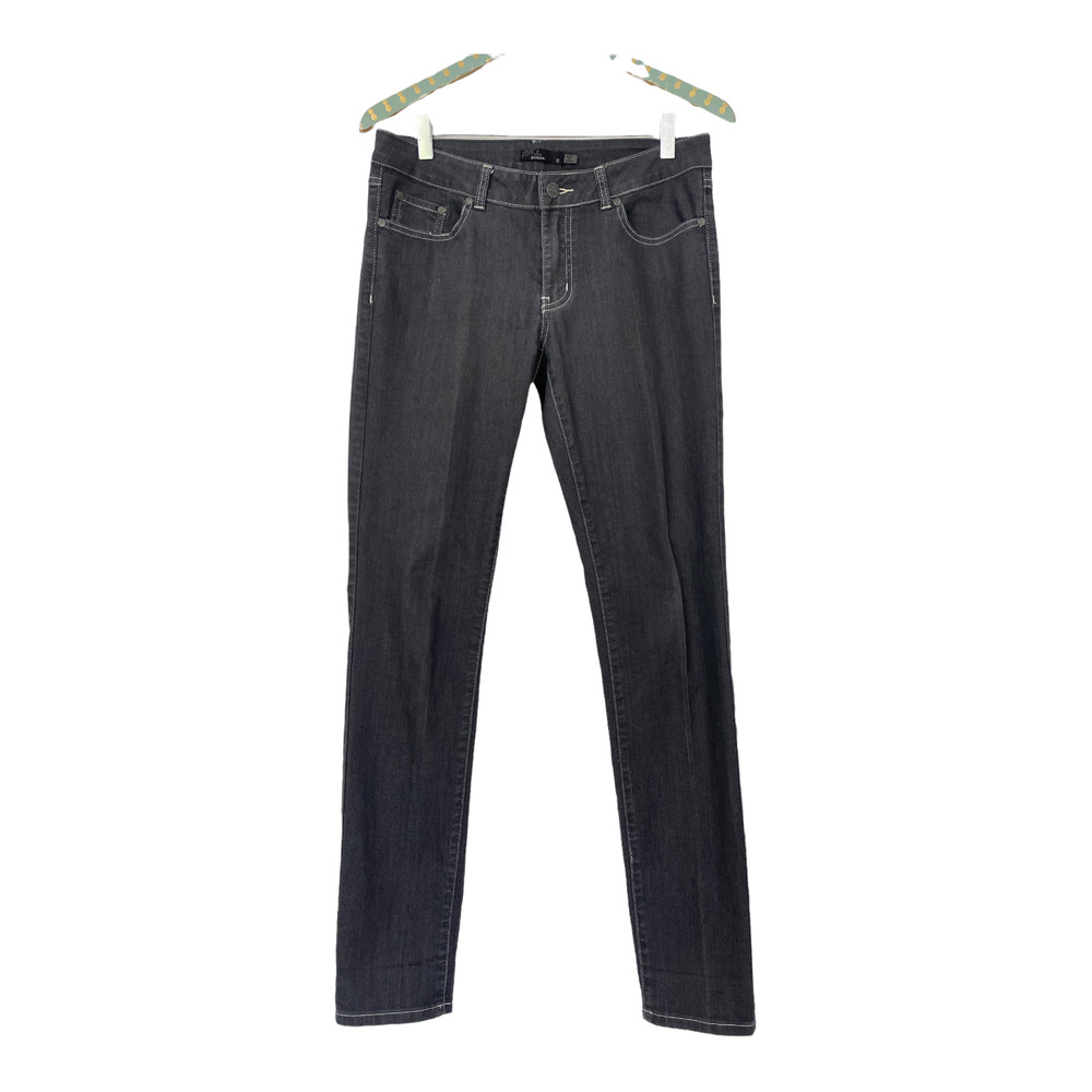 prAna Jeans Womens 8 Fits 31x33 Skinny Straight Leg Charcoal Gray Stretch